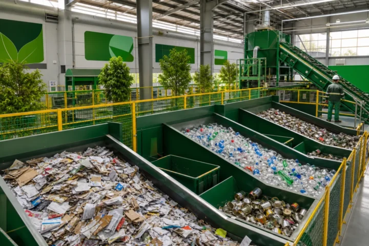 Dây chuyền phân loại vật liệu tái chế tại nhà máy