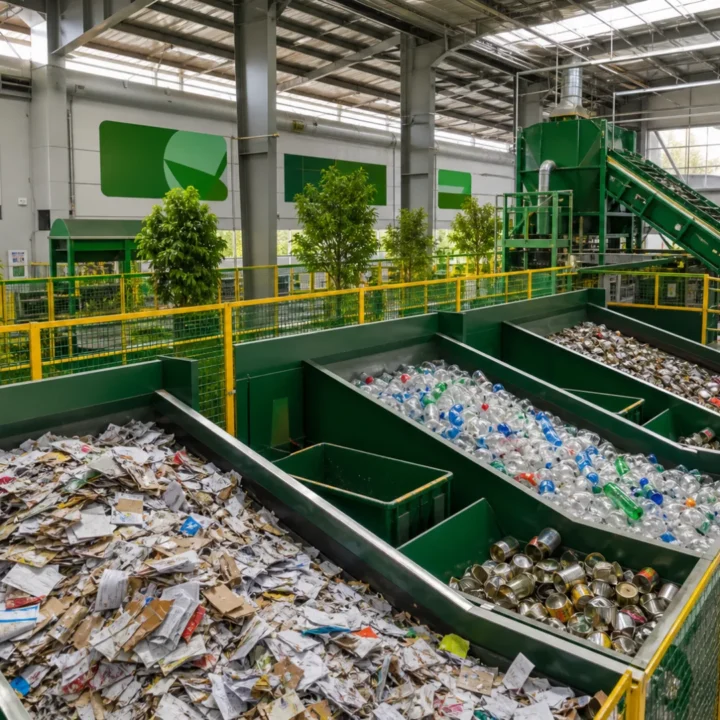 Dây chuyền phân loại vật liệu tái chế tại nhà máy